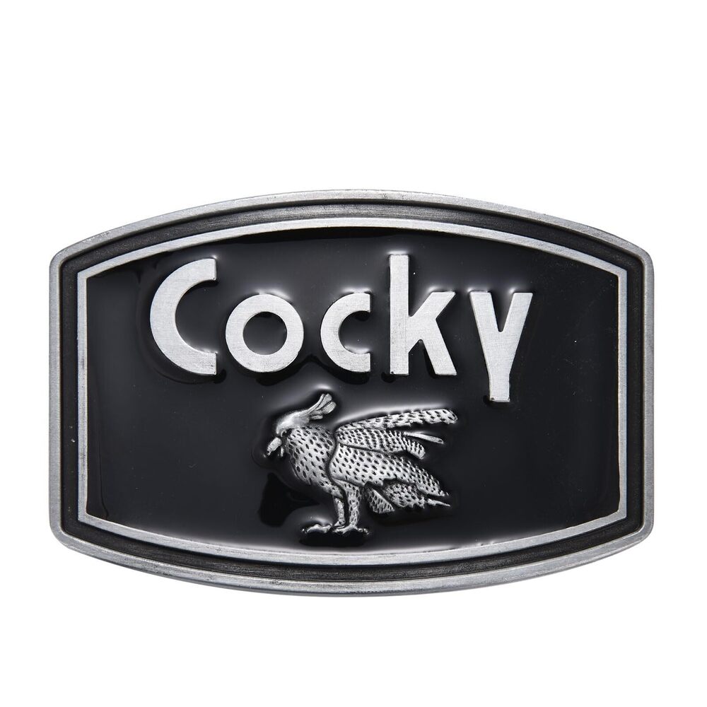 9098 Cocky Western Belt Buckle, Cowboy Cowgirl Christmas Vintage Belt